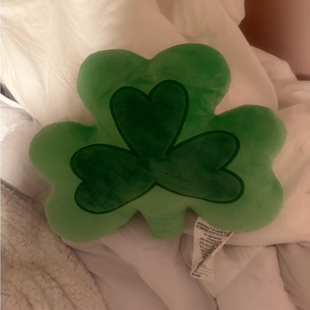 Green Shamrock Plush Pillow